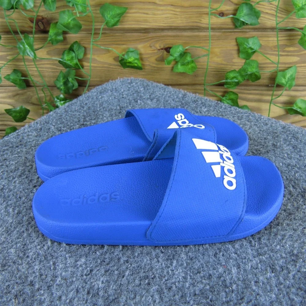 adidas‎ Boys Slide  Sz T 12 Medium Blue Synthetic Slip On